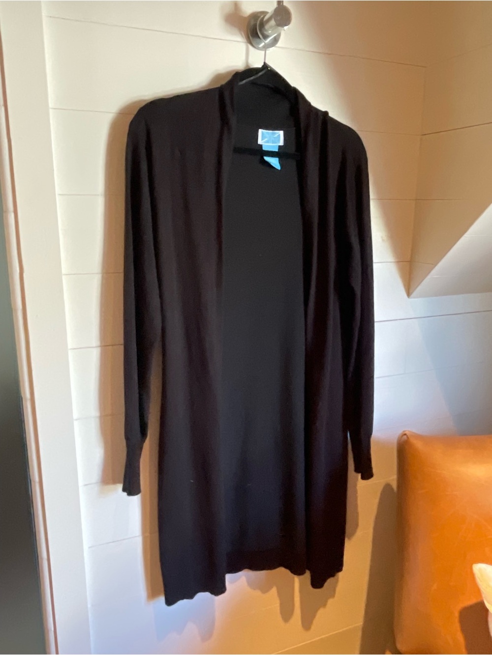 Black Open-Front Long Cardigan Sweater - Women